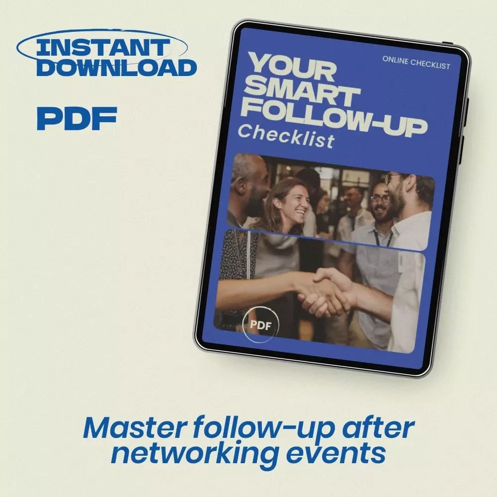 Your Smart Follow-Up Checklist – How to Follow Up After a Networking Event | Professional Networking Follow Up System | Relationship Building & Contact Tracking Digital Checklist