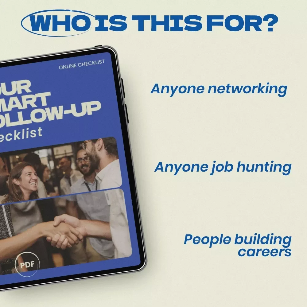 Your Smart Follow-Up Checklist – How to Follow Up After a Networking Event | Professional Networking Follow Up System | Relationship Building & Contact Tracking Digital Checklist