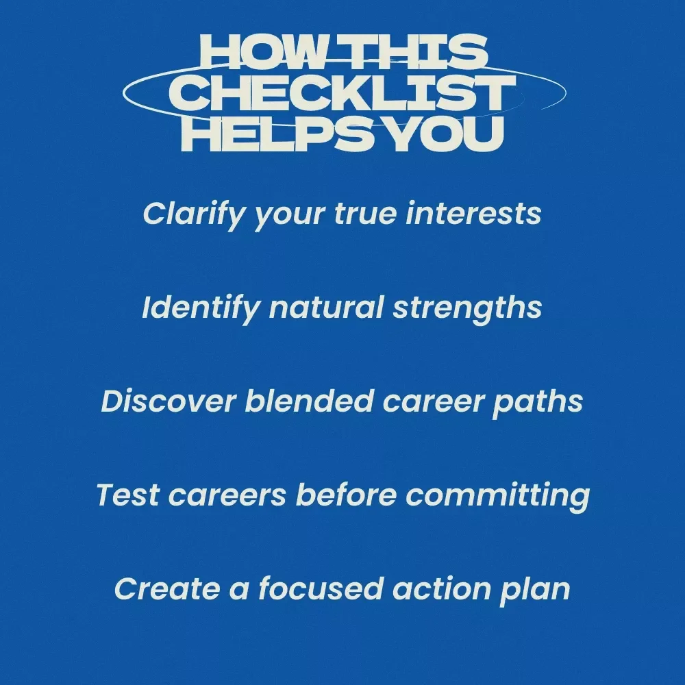The Multi-Passionate Career Cheat Sheet – Checklist Guide for How to Choose a Career When You Like Many Things | Career Clarity Digital Download