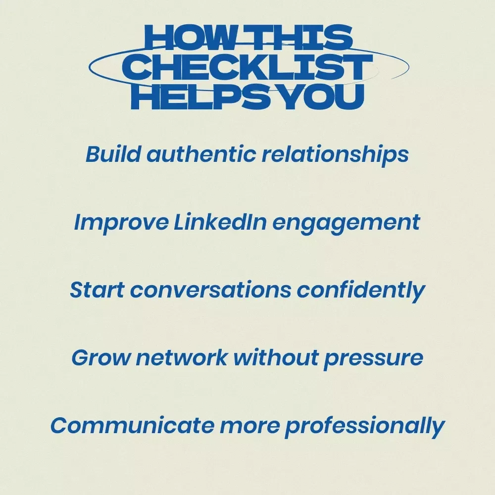 LinkedIn Without the Push – Checklist Guide for How to Engage with People on LinkedIn Without Being Pushy | Networking Etiquette Digital Download