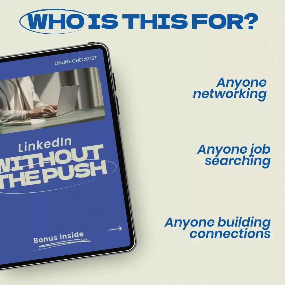 LinkedIn Without the Push – Checklist Guide for How to Engage with People on LinkedIn Without Being Pushy | Networking Etiquette Digital Download