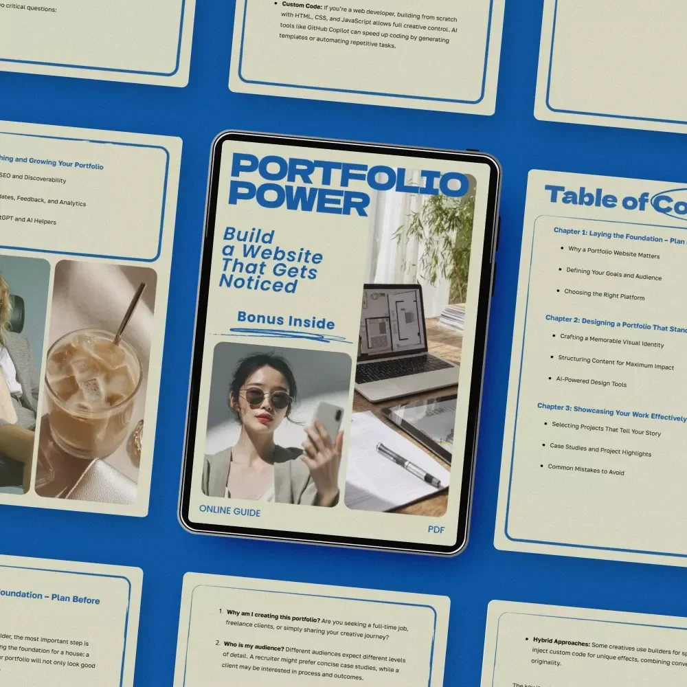 Portfolio Power: Build a Website That Gets Noticed – Professional Guide on how to create a portfolio website that stands out for Designers, Creatives & Freelancers
