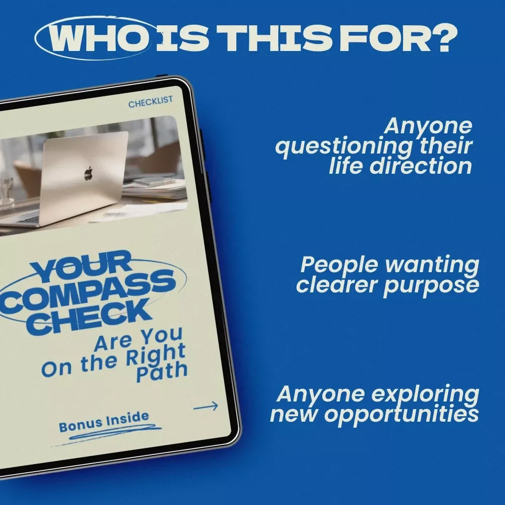 Your Compass Check: Are You On the Right Path – Self-Discovery Checklist to Help You Decide how to know if you are on the right path | Personal Growth Guide & Life Direction Digital Download