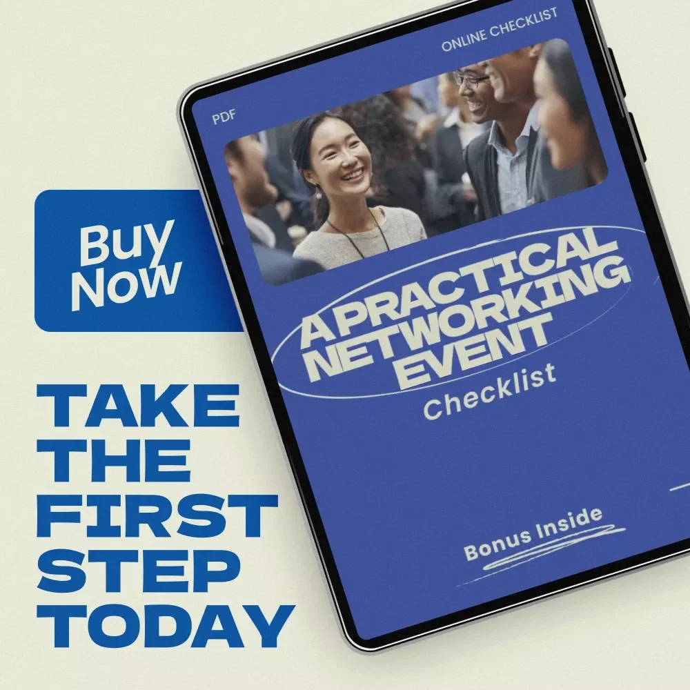 A Practical Networking Event Checklist – How to Attend Networking Events Without Feeling Awkward | Digital Download Networking Guide, Professional Event Checklist, Confidence Building Networking Tool