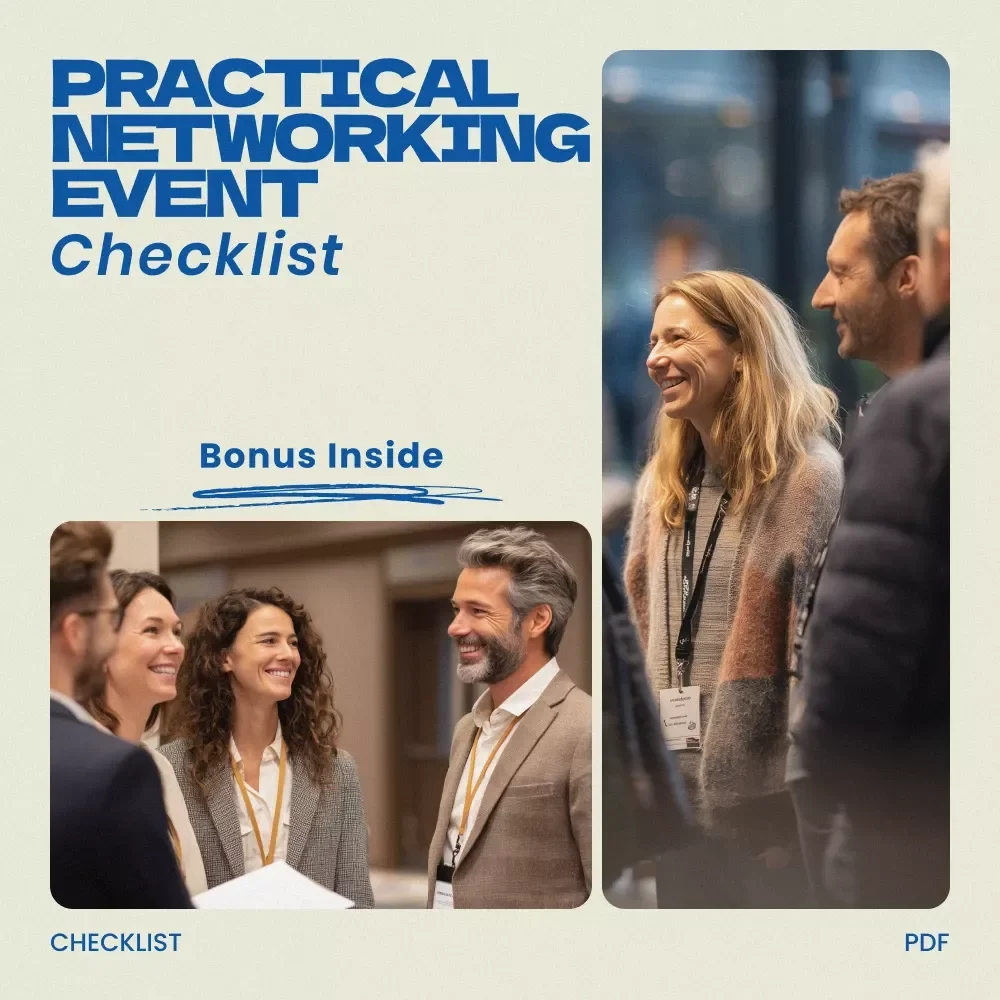 A Practical Networking Event Checklist – How to Attend Networking Events Without Feeling Awkward | Digital Download Networking Guide, Professional Event Checklist, Confidence Building Networking Tool
