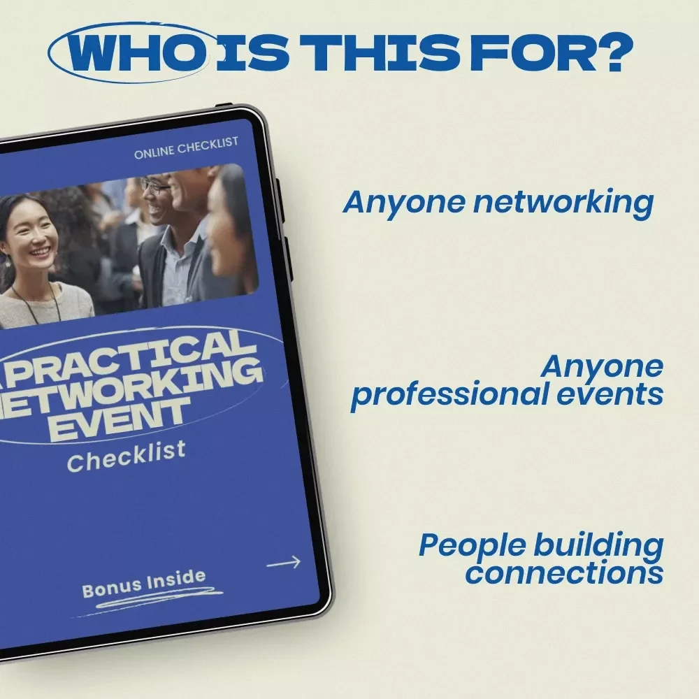 A Practical Networking Event Checklist – How to Attend Networking Events Without Feeling Awkward | Digital Download Networking Guide, Professional Event Checklist, Confidence Building Networking Tool