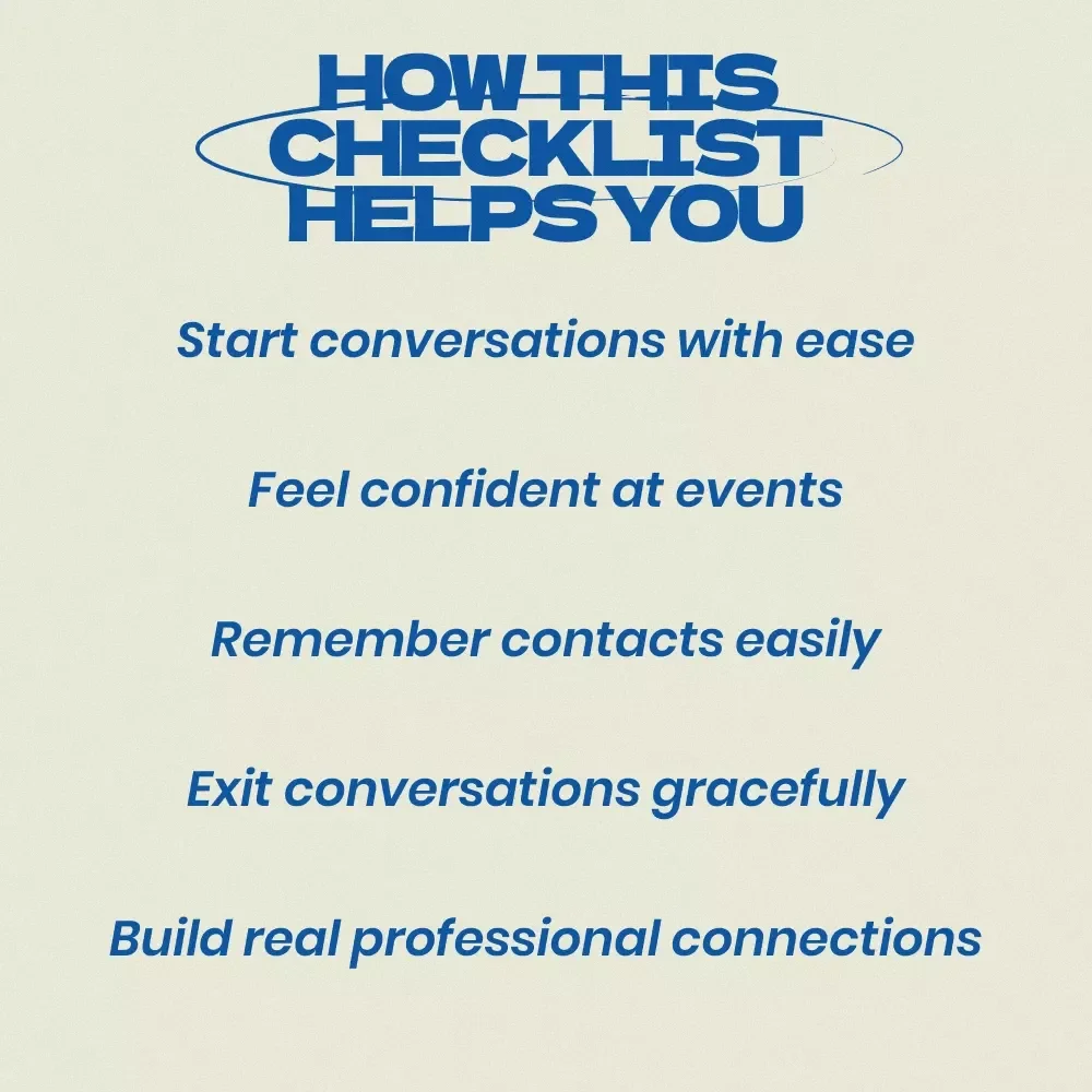 A Practical Networking Event Checklist – How to Attend Networking Events Without Feeling Awkward | Digital Download Networking Guide, Professional Event Checklist, Confidence Building Networking Tool