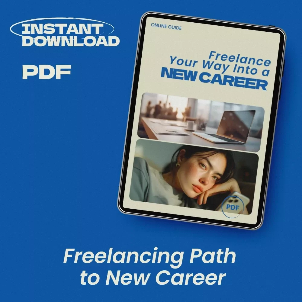 Freelance Your Way Into a New Career | Practical Guide on how to freelance to gain experience in a new career | Digital Career Change eBook & Freelancing Starter Guide