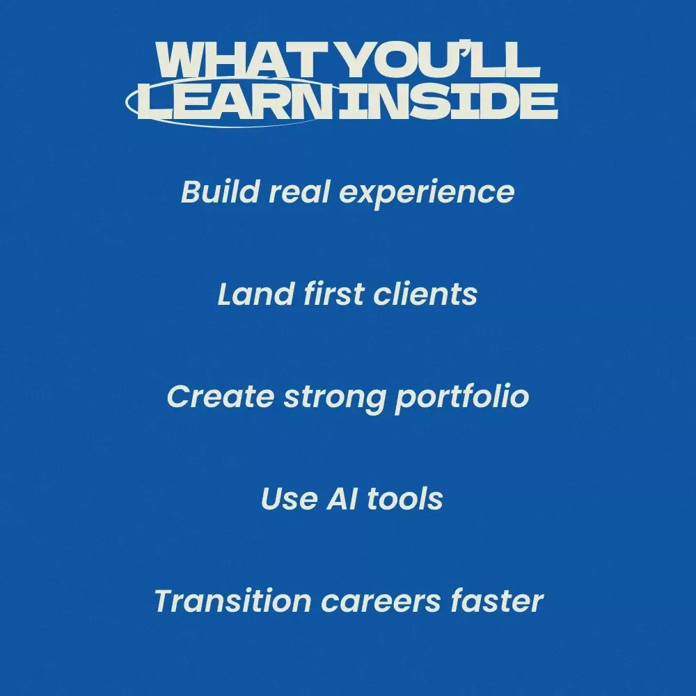 Freelance Your Way Into a New Career | Practical Guide on how to freelance to gain experience in a new career | Digital Career Change eBook & Freelancing Starter Guide