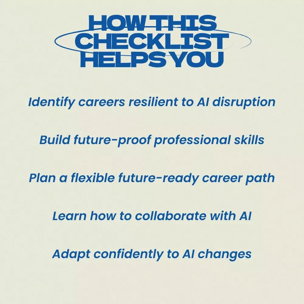 Future-Proof Your Career Checklist – Smart Guide to Careers That Are AI Proof, Future Career Planning Digital Download, AI-Resistant Jobs Strategy, Career Security Planner