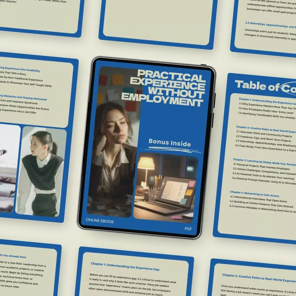 Practical Experience Without Employment – How to Get Experience in a New Field Without a Job | Career Change Guide, Portfolio Building Workbook, Networking & Freelance Strategy eBook