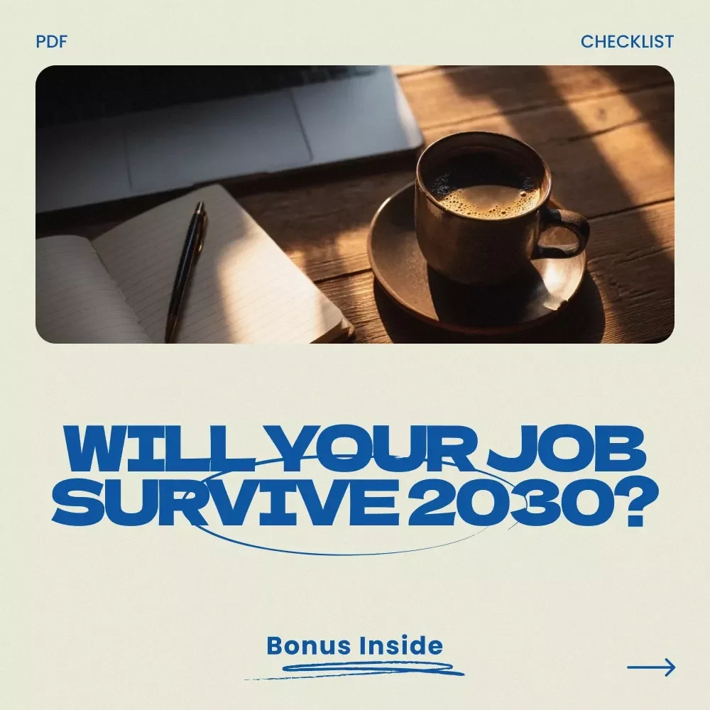 Will Your Job Survive 2030 – AI Risk Assessment Career Checklist | Discover jobs that will be replaced by ai by 2030 | Future of Work Guide | Digital Download Career Planning Tool
