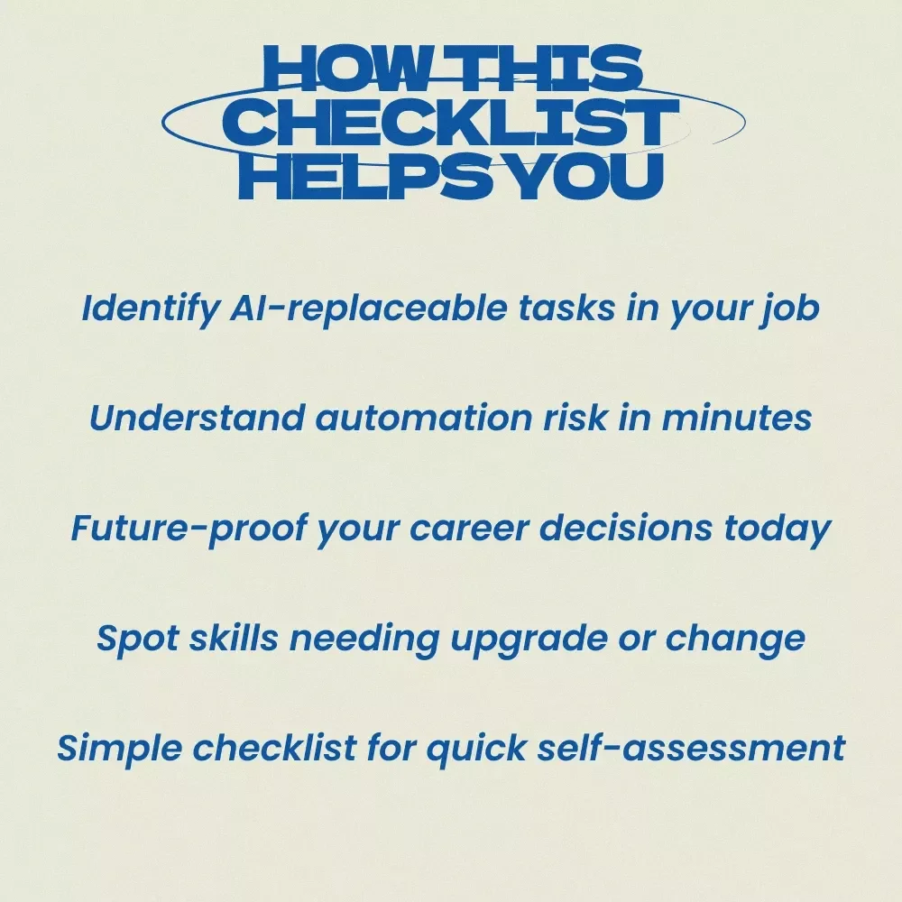 Will Your Job Survive 2030 – AI Risk Assessment Career Checklist | Discover jobs that will be replaced by ai by 2030 | Future of Work Guide | Digital Download Career Planning Tool