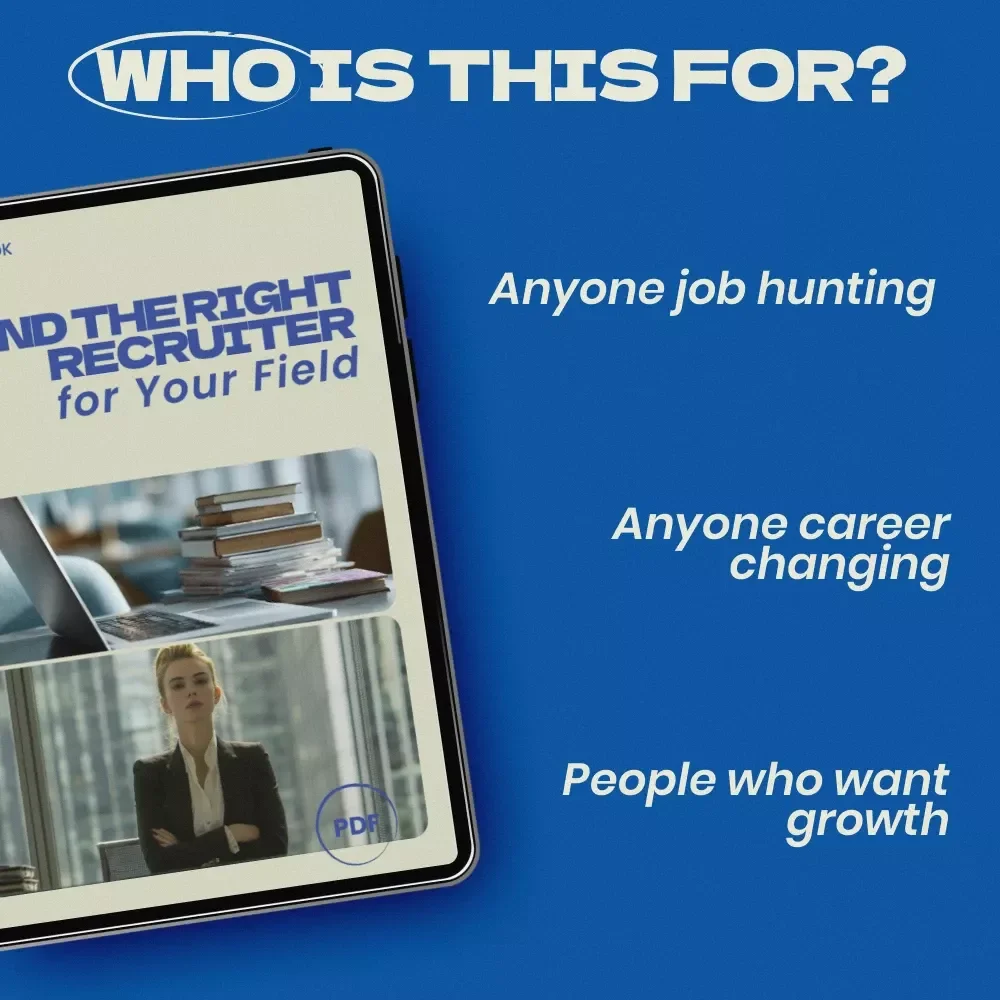 Find the Right Recruiter for Your Field: eBook Guide on how to find a headhunter or recruiter in your field, Career Search Digital Download, Job Seeker Resource, Recruiter Outreach Planner