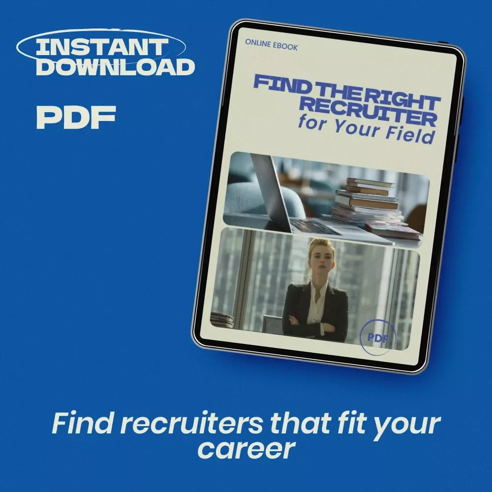 Find the Right Recruiter for Your Field: eBook Guide on how to find a headhunter or recruiter in your field, Career Search Digital Download, Job Seeker Resource, Recruiter Outreach Planner