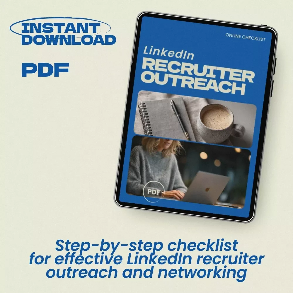 LinkedIn Recruiter Outreach Checklist – How to Reach Out to Recruiters on LinkedIn Guide, Job Search Networking Strategy, Career Growth Digital Download