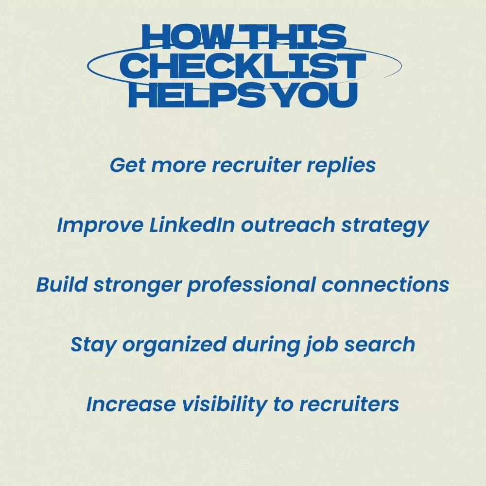 LinkedIn Recruiter Outreach Checklist – How to Reach Out to Recruiters on LinkedIn Guide, Job Search Networking Strategy, Career Growth Digital Download