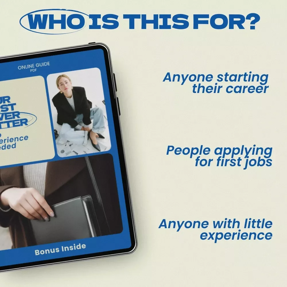 Your First Cover Letter, Zero Experience Needed – Beginner-Friendly Guide on how to write a cover letter with no experience | First Job Cover Letter Help | Entry-Level Job Application Digital Download