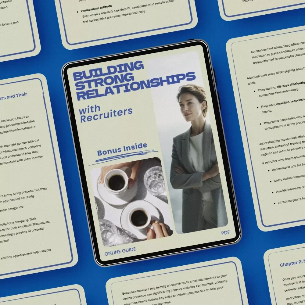 Building Strong Relationships with Recruiters: Guide on how to build relationships with recruiters, Career Networking eBook, Job Search Digital Download