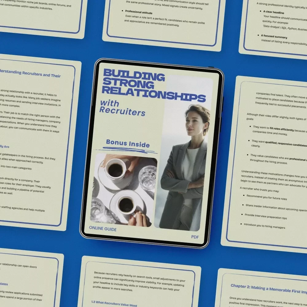 Building Strong Relationships with Recruiters: Guide on how to build relationships with recruiters, Career Networking eBook, Job Search Digital Download