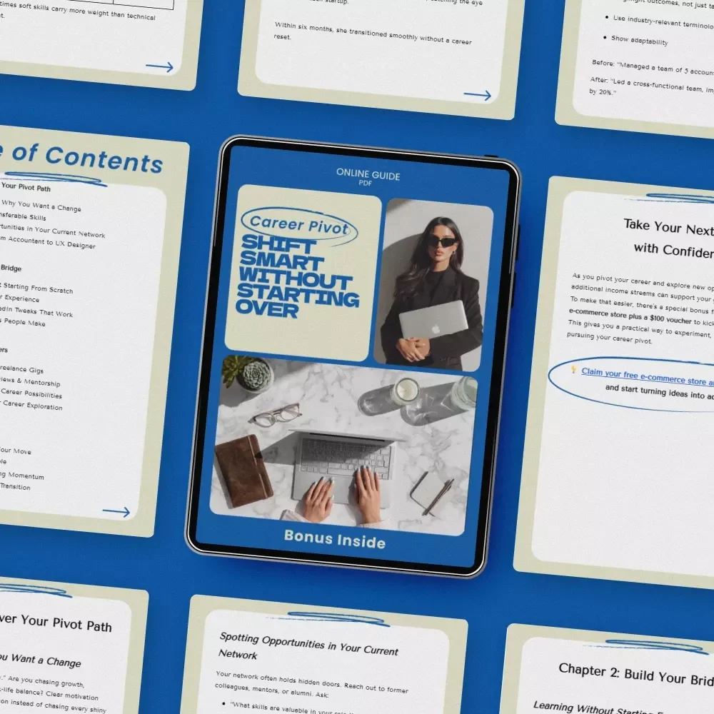 Career Pivot: Shift Smart Without Starting Over – Practical Guide on how to pivot your career without starting over, Transferable Skills Workbook, Career Change Strategy, Digital Download