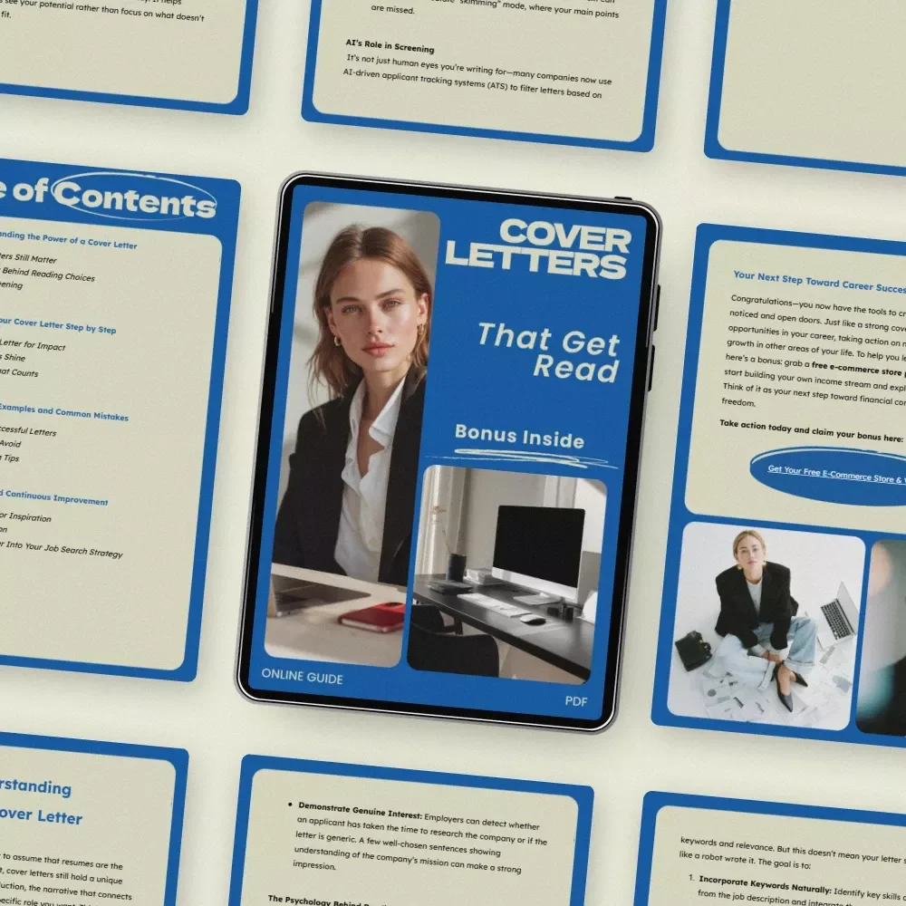 Cover Letters That Get Read – Guide on How to Write a Cover Letter That Gets Read, Job Application Cover Letter Writing Guide, Career Success Digital Download