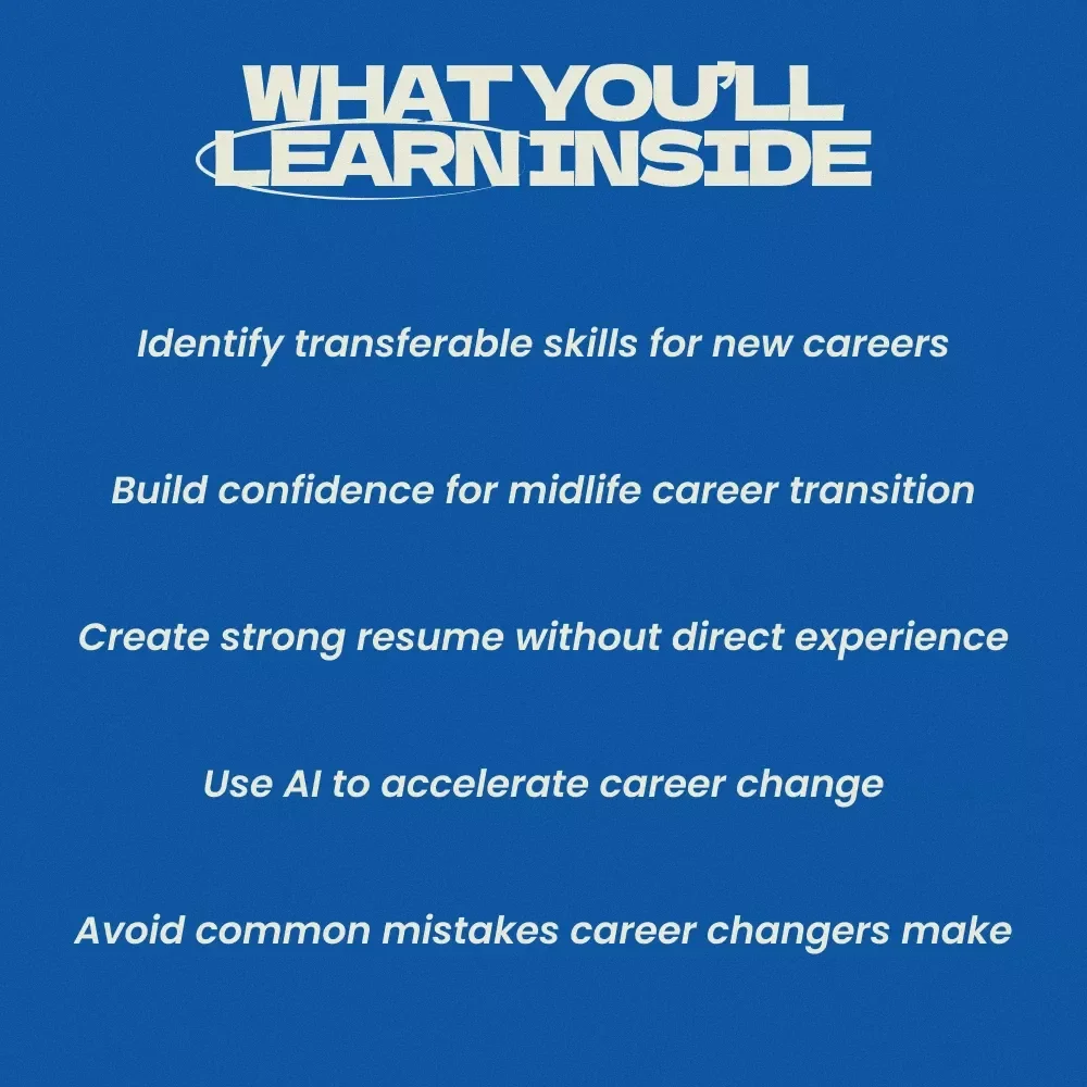 Making a Career Leap at 40 Without Prior Experience | Practical Guide on how to make a career change at 40 with no experience, Midlife Career Pivot Workbook, Reinvent Your Career Digital Download