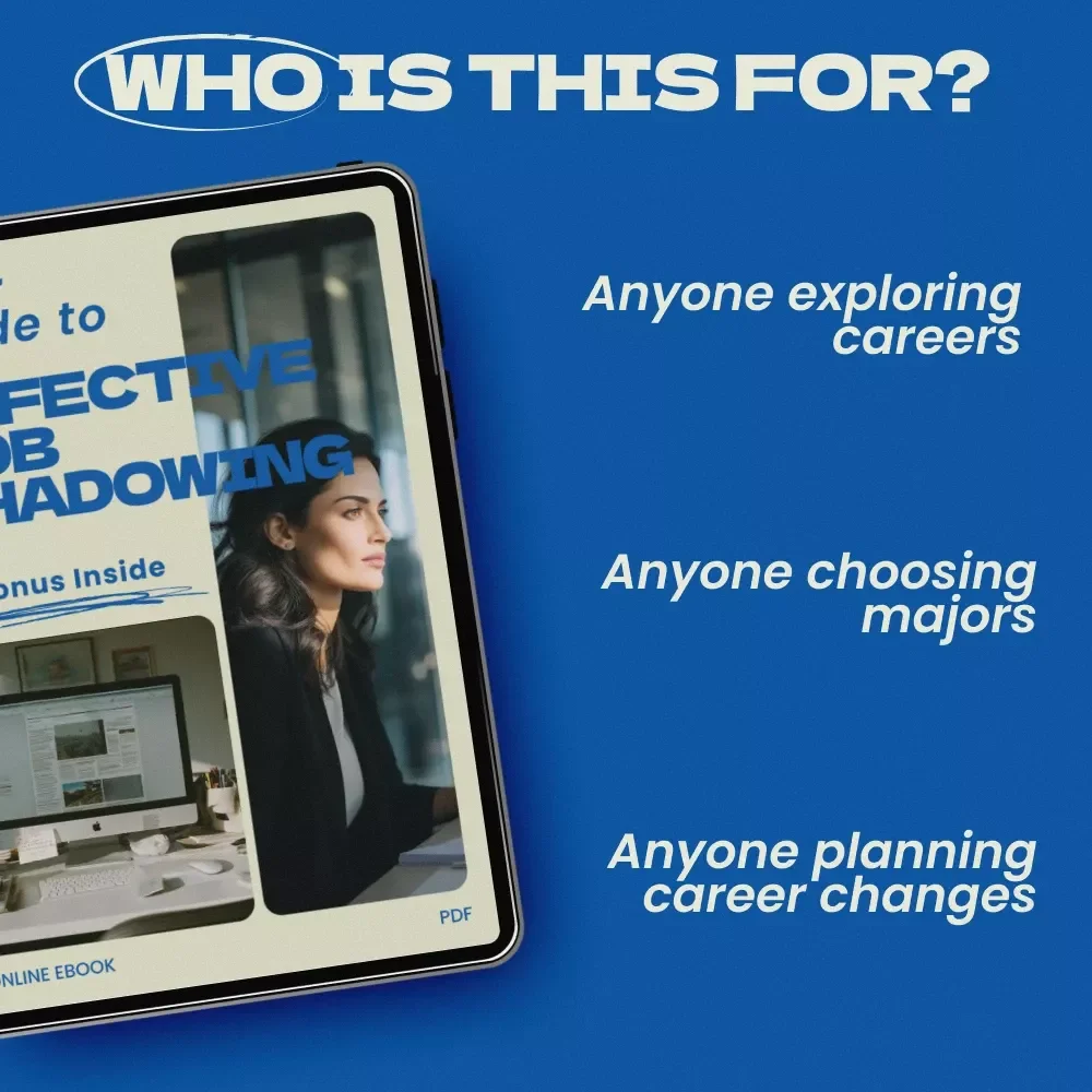 Your Guide to Effective Job Shadowing: How to Do Job Shadowing the Right Way – Career Exploration eBook, Professional Shadowing Checklist, Student & Career Starter Guide