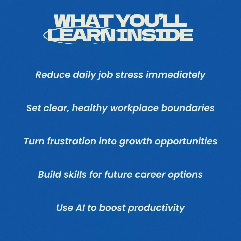 What to Do When You Hate Your Job but Can’t Quit – Practical Career Survival Guide, Burnout Recovery Workbook, Career Reset Strategy, AI Tools for Productivity & Side Projects | Digital Download