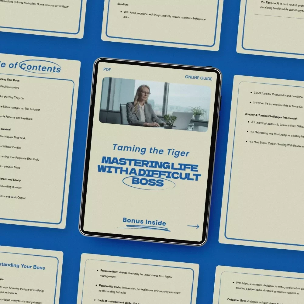 Taming the Tiger: Mastering Life with a Difficult Boss — Practical Guide on How to Deal with a Difficult Boss, Workplace Survival Strategies, Communication Skills, Career Protection & Stress Management Digital Download