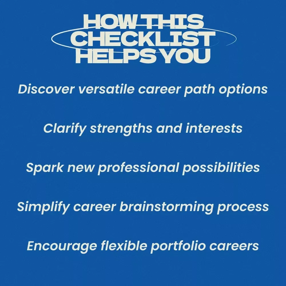 Career Path Ideas for Multipotentialites – Printable Checklist for Exploring Diverse Careers | Career Path Ideas for Multipotentialites Digital Download