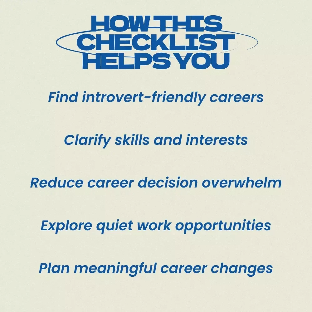Career Path Ideas for Introverts: A Practical Checklist – Digital Download Guide with Career Path Ideas for Introverts, Quiet Career Planning Tool, Printable Career Exploration Checklist