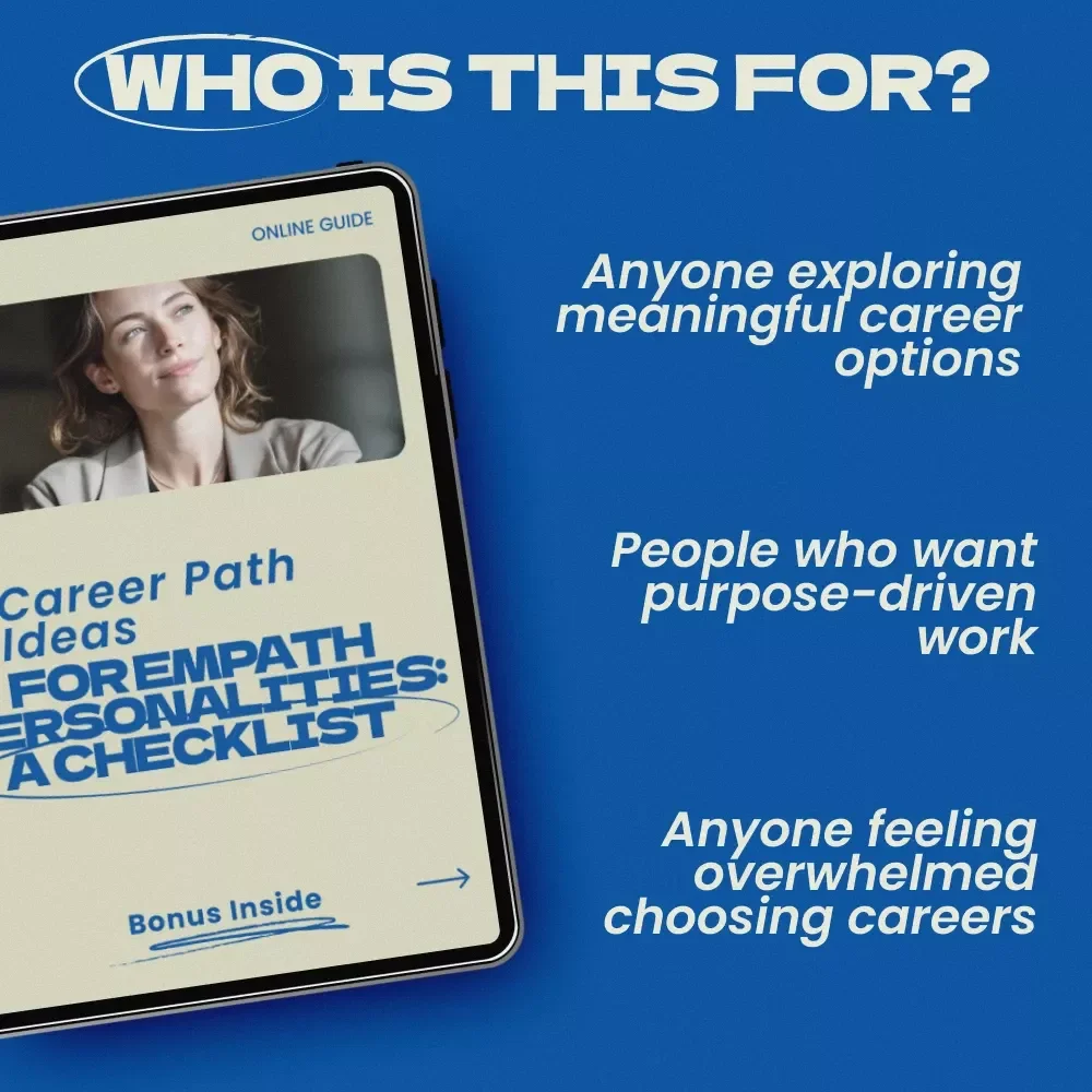 Career Path Ideas for Empath Personalities: A Checklist | Career Path Ideas for Empath Personalities Digital Download Checklist for Empaths Seeking Purposeful Work