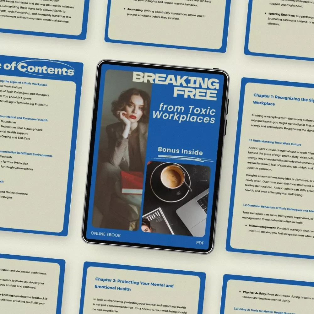 Breaking Free from Toxic Workplaces – Practical Guide on what to do when you are in a toxic work environment | Career Recovery eBook, Workplace Survival Strategy, Professional Exit Plan