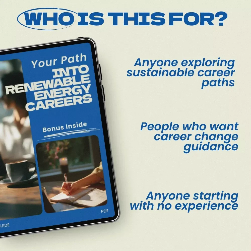 Your Path into Renewable Energy Careers | Ultimate Guide on how to get into renewable energy careers, Green Jobs eBook, Career Switch Checklist, Sustainable Energy Industry Starter Kit