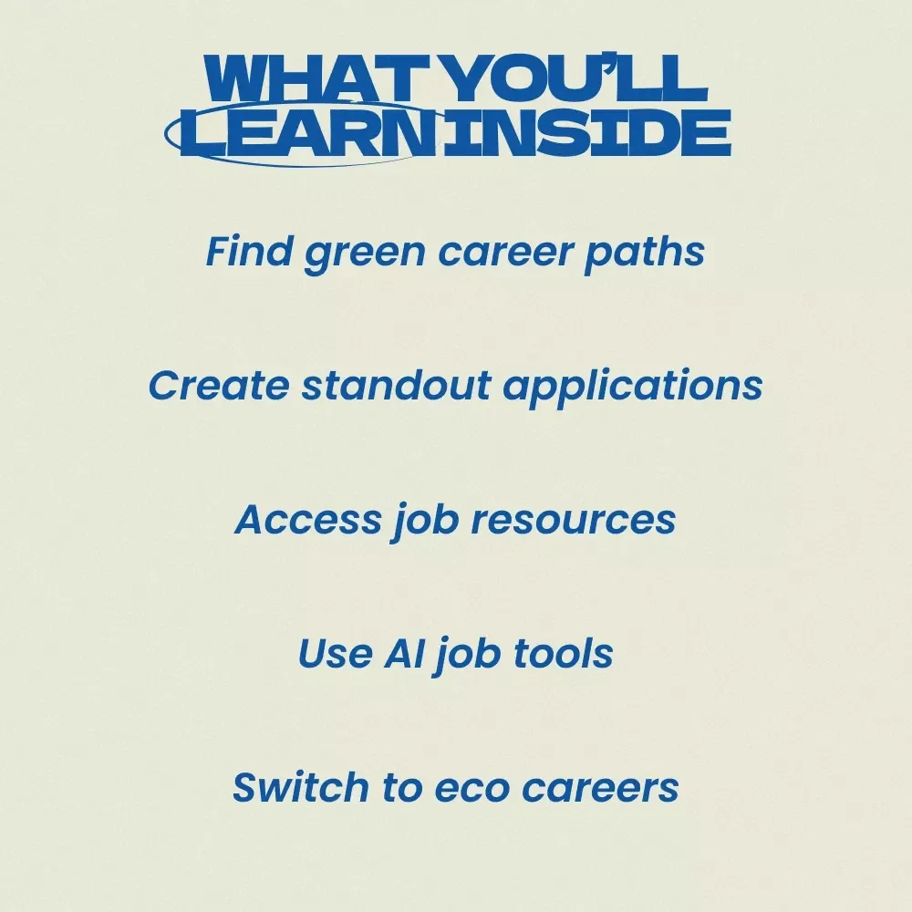Finding Work in the Green Economy Guide | How to Find Jobs in the Green Economy, Sustainability Careers eBook, Eco-Friendly Job Search Checklist