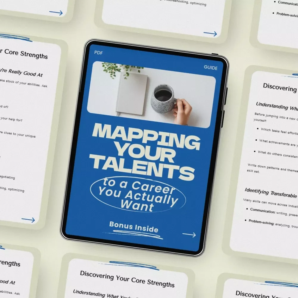 Mapping Your Talents to a Career You Actually Want | How to Match Your Skills to a New Career Guide, Career Change Workbook, Digital Download