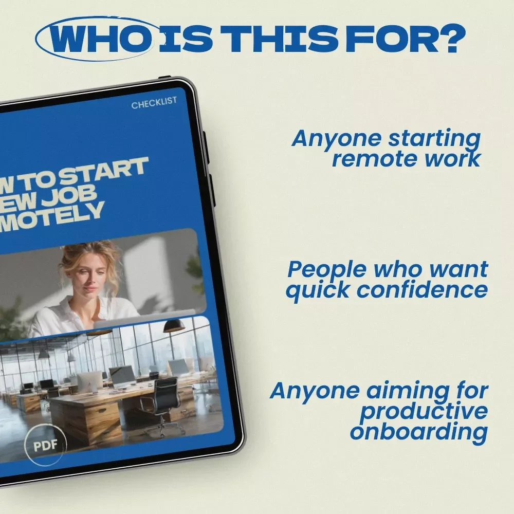 How to Start a New Job Remotely - Complete Checklist for Success, Remote Work Guide, Onboarding Tips, First Week Survival, Digital Download