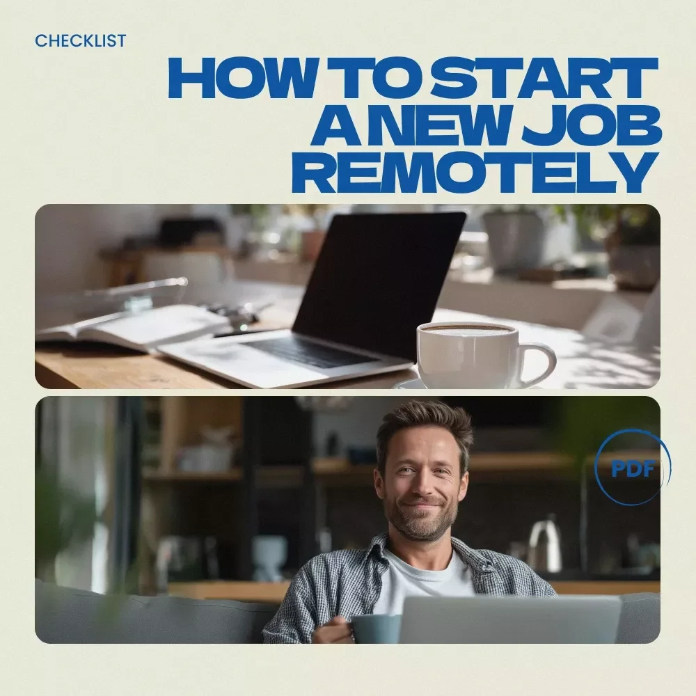 How to Start a New Job Remotely - Complete Checklist for Success, Remote Work Guide, Onboarding Tips, First Week Survival, Digital Download