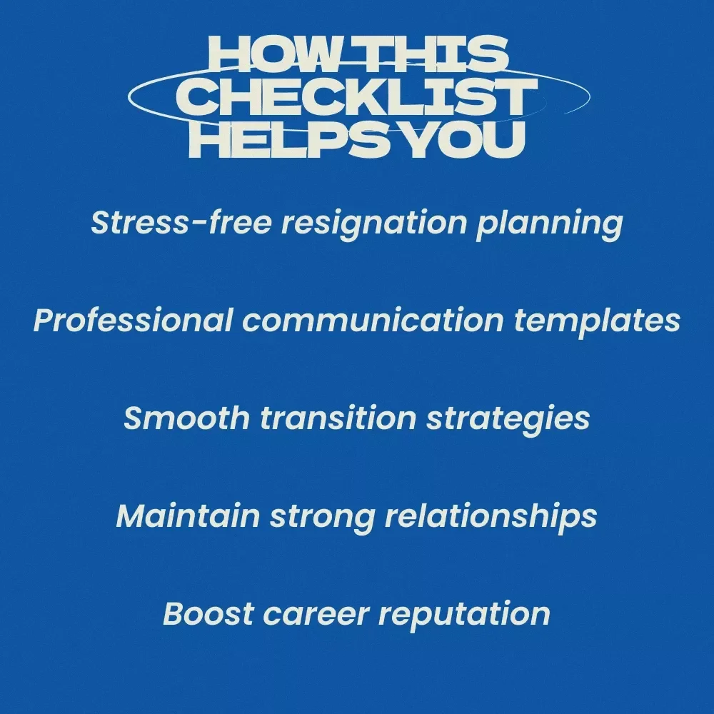 How to Give Two Weeks’ Notice the Right Way Checklist | Professional Resignation Guide | Career Exit Planner | Instant Digital Download