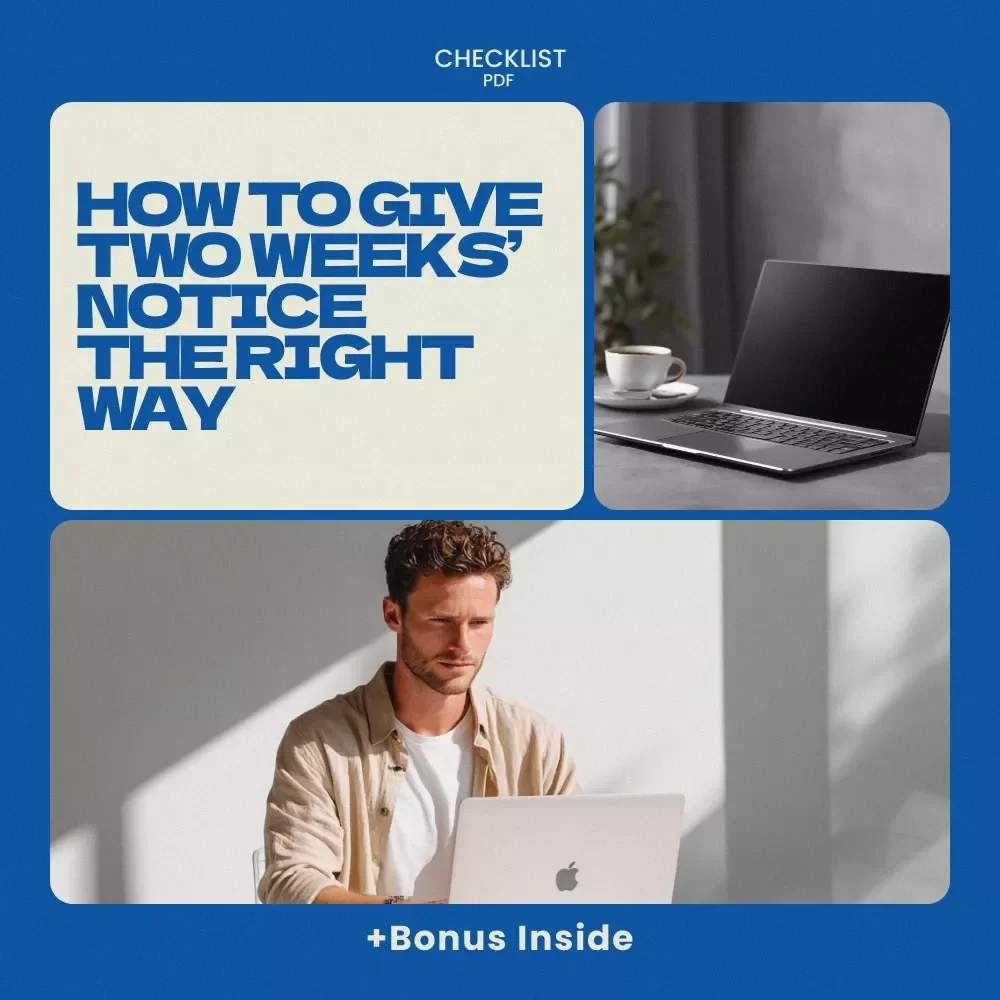 How to Give Two Weeks’ Notice the Right Way Checklist | Professional Resignation Guide | Career Exit Planner | Instant Digital Download