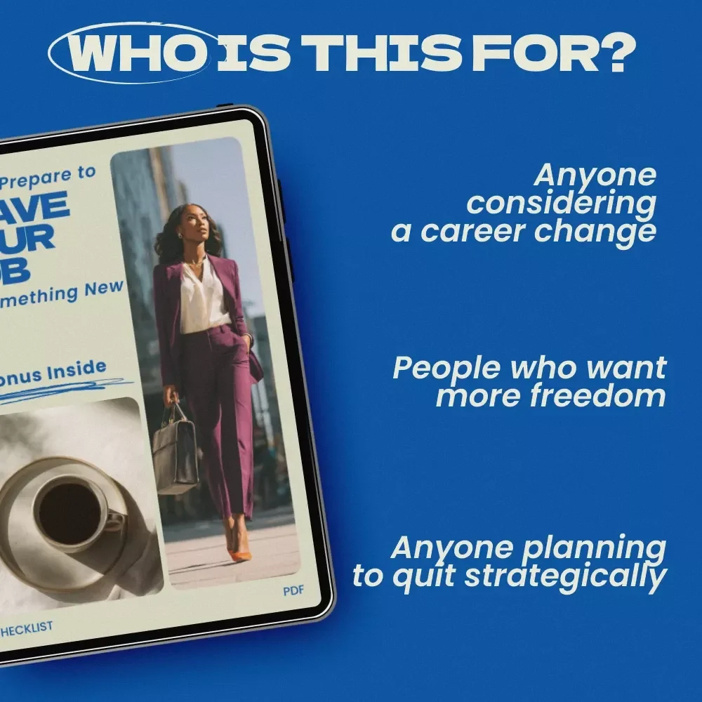 How to Prepare to Leave Your Job for Something New Checklist | Career Transition Planner, Quit Job Guide, Life Change Workbook, Digital Download