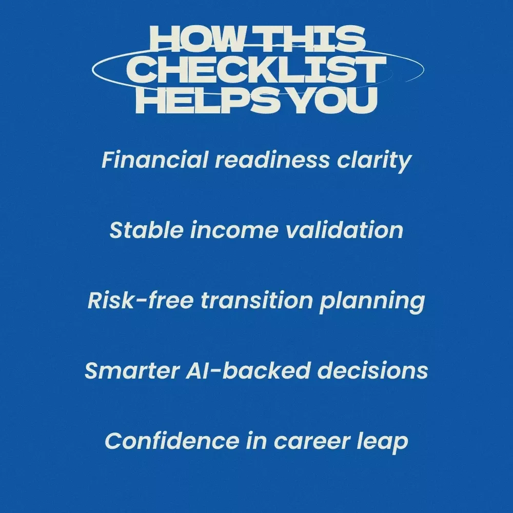 How to Know When to Quit Your Job and Go Full-Time Checklist | how to know when to quit your job to go full time Career Transition Planner