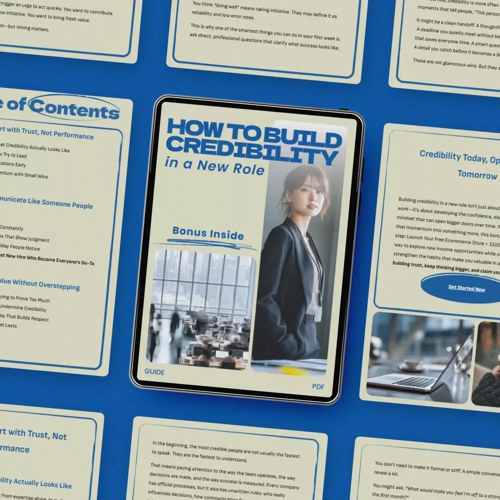 How to Build Credibility in a New Role Guide | Practical Career Growth eBook, Leadership Confidence Checklist, Professional Success Digital Download, how to build credibility in a new role
