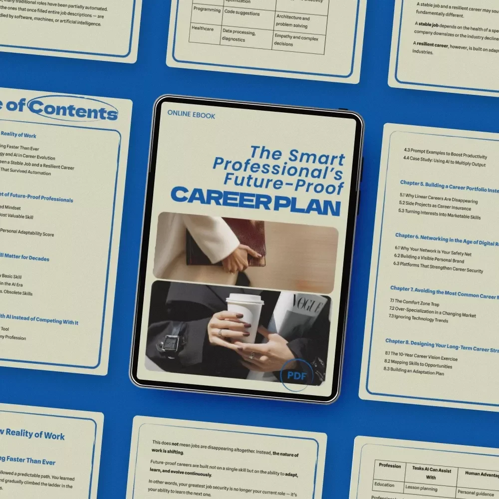 The Smart Professional’s Future-Proof Career Plan – eBook Guide on how to future proof your career long term | Career Strategy, AI Era Skills, Professional Development Digital Download