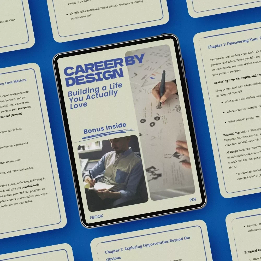 Career by Design: Building a Life You Actually Love – How to Build a Career You Love eBook, Career Planning Guide, Personal Growth Workbook, Digital Download