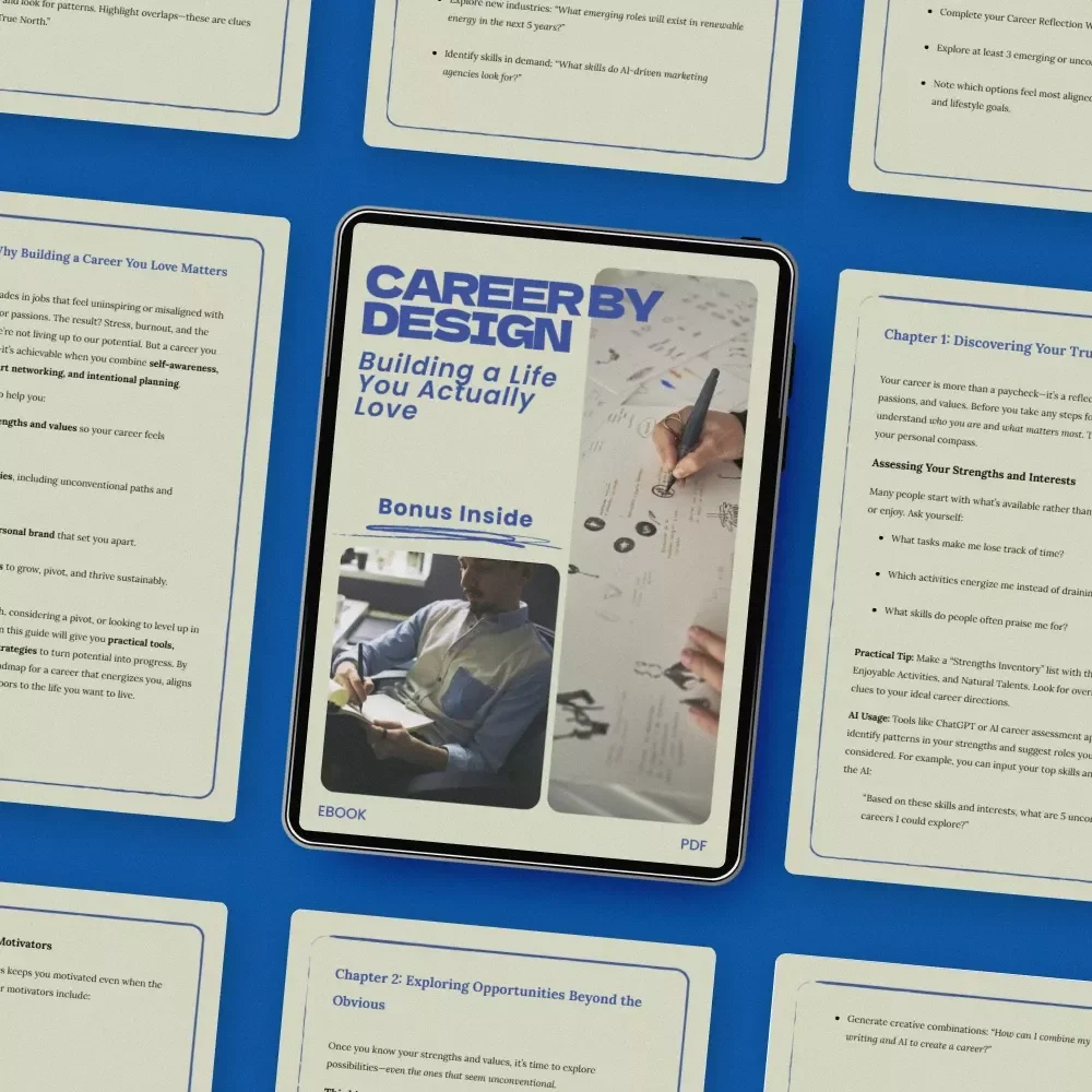 Career by Design: Building a Life You Actually Love – How to Build a Career You Love eBook, Career Planning Guide, Personal Growth Workbook, Digital Download