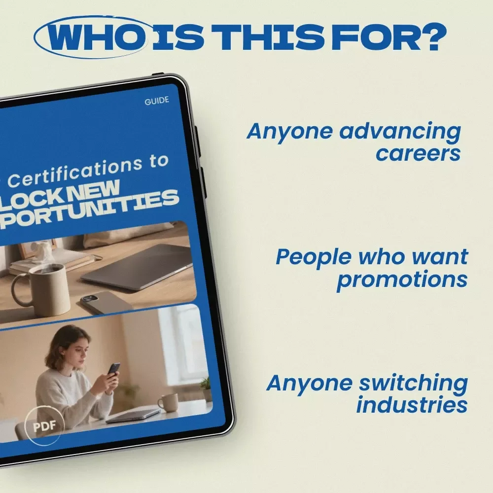 Best Certifications to Unlock New Opportunities | Best Certifications for Career Advancement Guide | Career Growth eBook, Professional Development Checklist, AI Certification Planner
