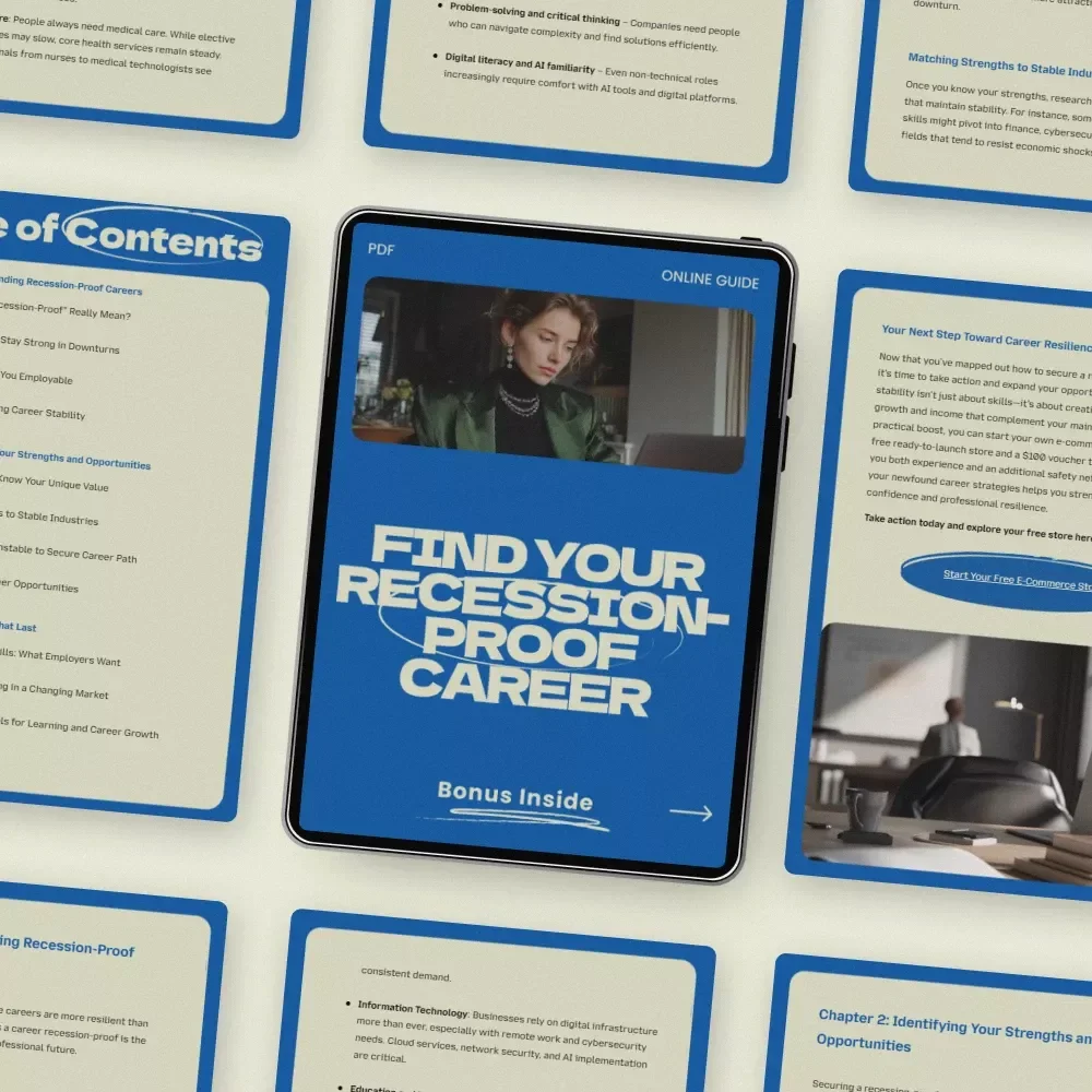 Find Your Recession-Proof Career Guide – Practical Steps on how to find a recession proof career, Career Stability Planner, Job Security Strategy eBook, Future-Proof Your Income