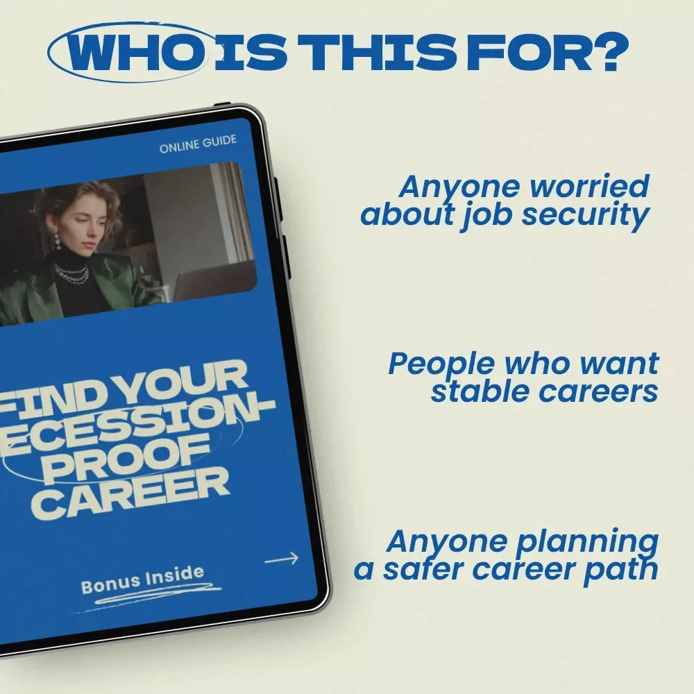 Find Your Recession-Proof Career Guide – Practical Steps on how to find a recession proof career, Career Stability Planner, Job Security Strategy eBook, Future-Proof Your Income